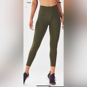 Fabletics Define PowerHold® High-Waisted 7/8 Dark Olive Green Legging - Womens L
